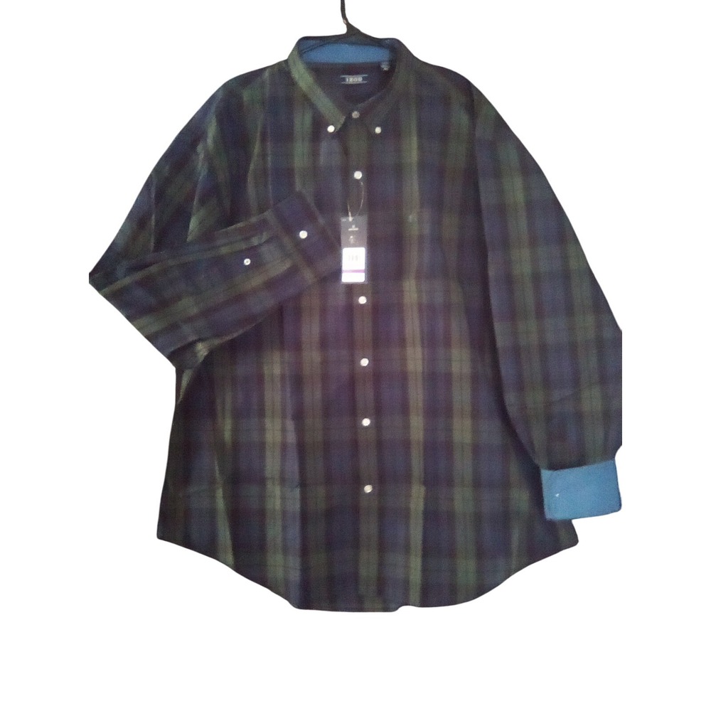 IZOD Men's Dress Shirt Green/Blue Sizes 1(MED) & 1 ( 2XL)